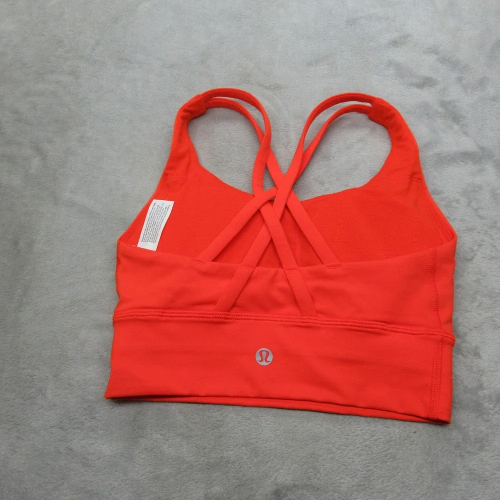 Lululemon Sports Bra‎ Womens 2 Orange Fitwall Denver Energy Longline Padded
